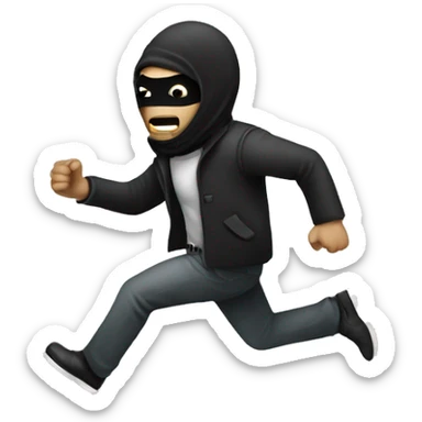 Bank robber running away sticker