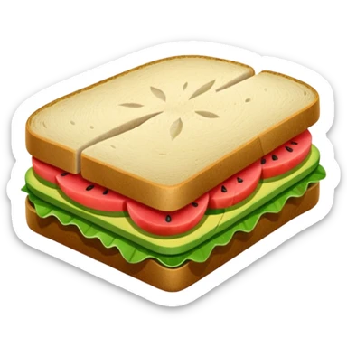 Sandwich with watermelon, wood and avocado sticker