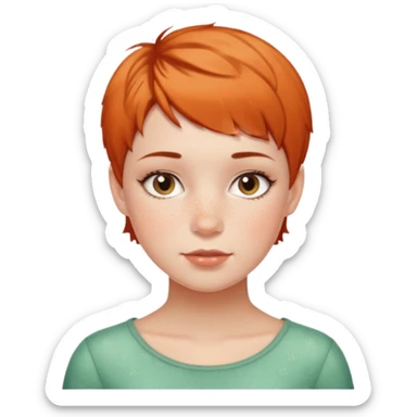 Girl with pixie cut sticker