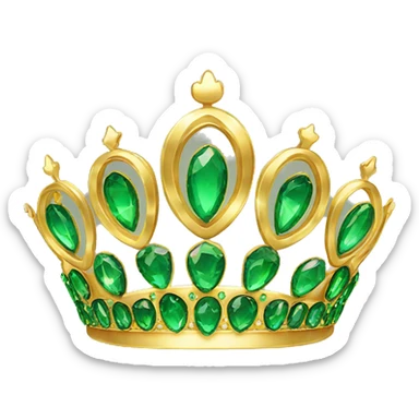 gold tiara with green jewels sticker