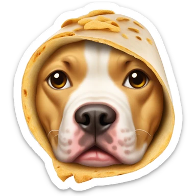 Gold pitbull inside a burrito sticker