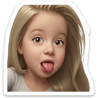 blonde girl with tongue out sticker