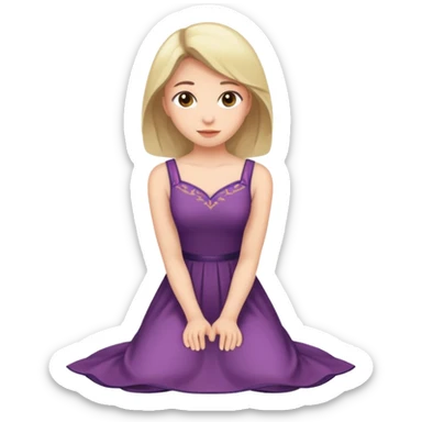 MN sitting on chair Woman kneeling sticker