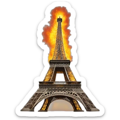 tour eiffel en feu sticker