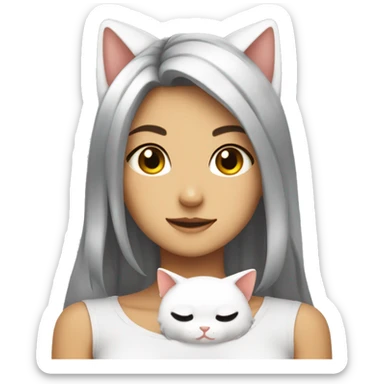 A neko girl, that is not too pretty but kind of adorable sticker