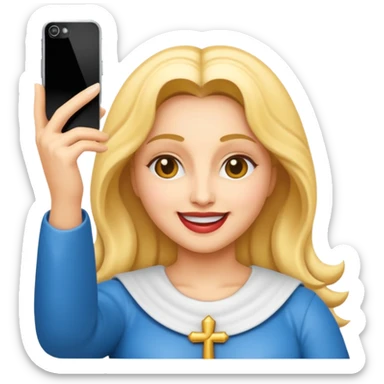 emoji della madonna vestita di BIANCO  con SCATTA UN SELFIE
 sticker