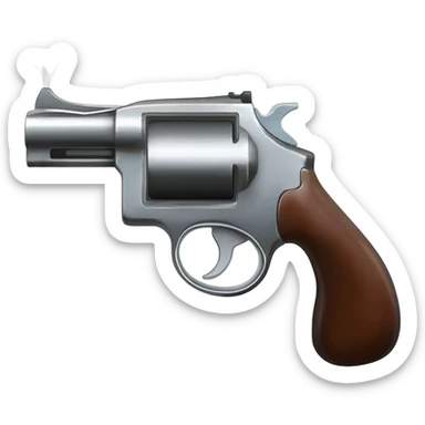 revolver gun with smoke exiting the chamber sticker