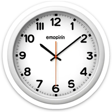 wall clock showing 8 am sticker