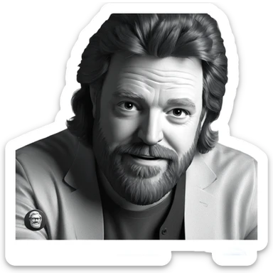 bearded man in monochrome sticker