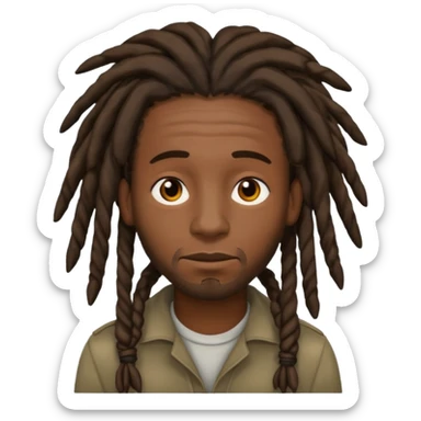 A nonchalant black man with dreads for hair sticker