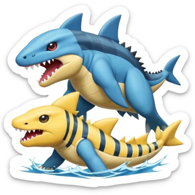 Zeraora-Sharpedo-Totodile-Gible-Ampharos-fusion sticker