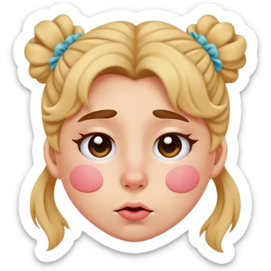 Scrunchy nose with blushing sticker