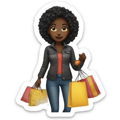 black girl shopping sticker