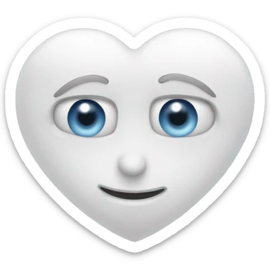 A white heart with eyes and handles sticker