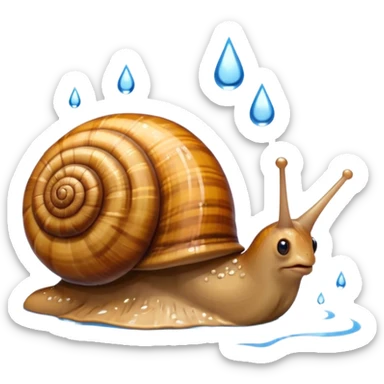 snail under the rain  sticker