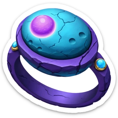 Oval shaped planet, 2 moons, ring sticker