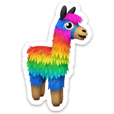 Colorful llama piñata sticker