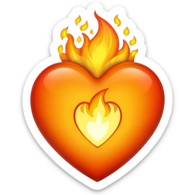 Heart flaming  sticker
