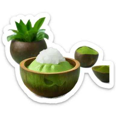 Iced Matcha in coconut bowl sticker