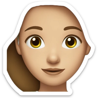 a girl with brown hair and green eyes sticker