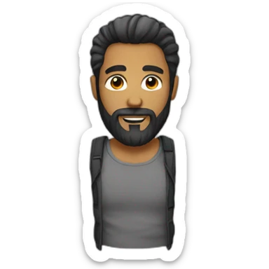 man with beard geek sticker