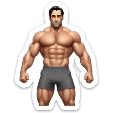 Jon hamm bodybuilder sticker