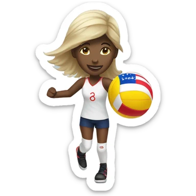 summer olympics girl playing volleyball sticker