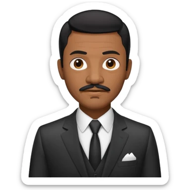 Keith Sweat black hair and mustache sticker