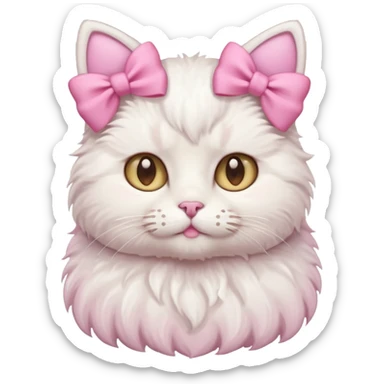 gato con lazos rosa sticker