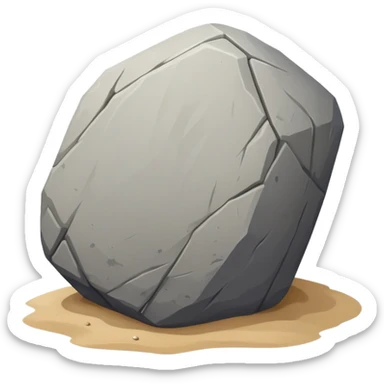 generate realistic detailed big stone on sand sticker
