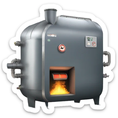 Emissions from a steam boiler sticker