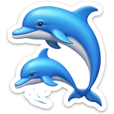 emoji style photo frame shaped like a dolphin sticker