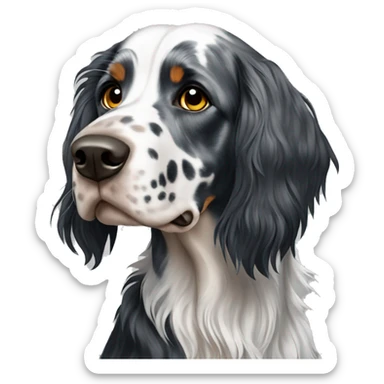 Black English setter sticker