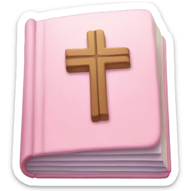 Pastel pink book with cross sticker