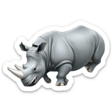 a rhino crashing through a wall sticker