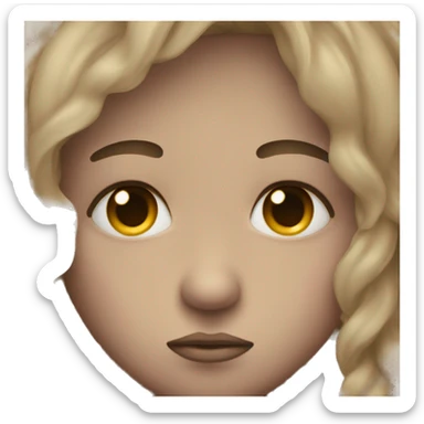 Emoji with teary eyes and subtle frown/pout sticker