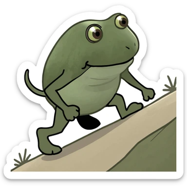 bufo hiking uphill sticker