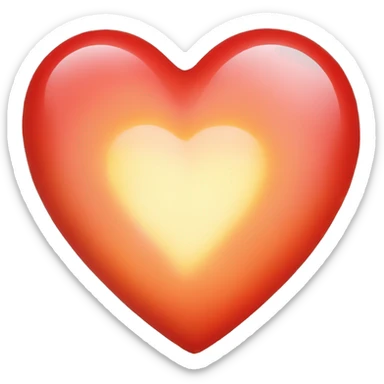 bleeding red heart shape glowing red-orange sticker