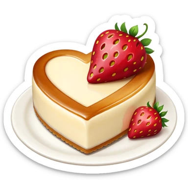 heart shaped strawberry cheesecake sticker