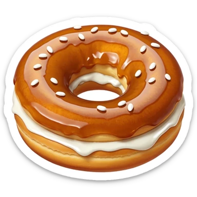 Soft donut with pumpkin glaze, drizzled white icing, and tiny sprinkle flakes of cinnamon or clove. sticker