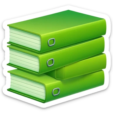 A stack of files from a box, with a gradient in the form of an acid green color. sticker