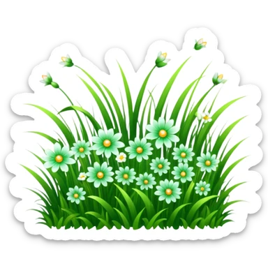 grass field with sparkly flowers  sticker