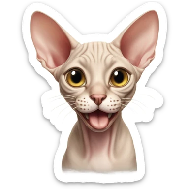 Sphynx cat laughing  sticker