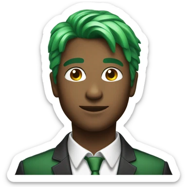 handsome male in stylish attire change hair color to green  sticker