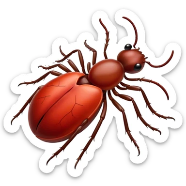 A blood sucking tick sticker