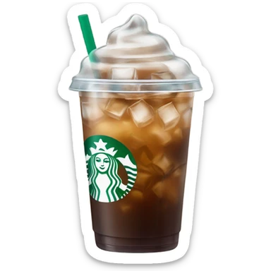 Starbuck ice coffee with ice cubes sticker
