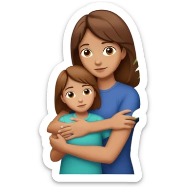 Taller brown headed sun Hugging shorter thicket mom  sticker