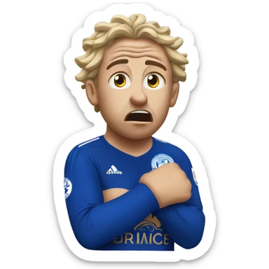 Leicester supporter tearing hair sticker