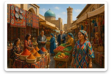 uzbek bozorini tasvirlab ber sticker