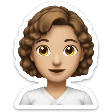 GİRL whit brown hair and dark brown eyes midle weigth and midle height  sticker